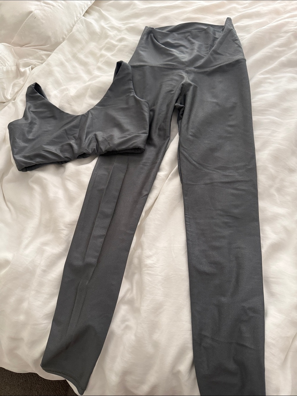 Emily Hsu Designs Charcoal Gray Sports Bra & Leggings Set